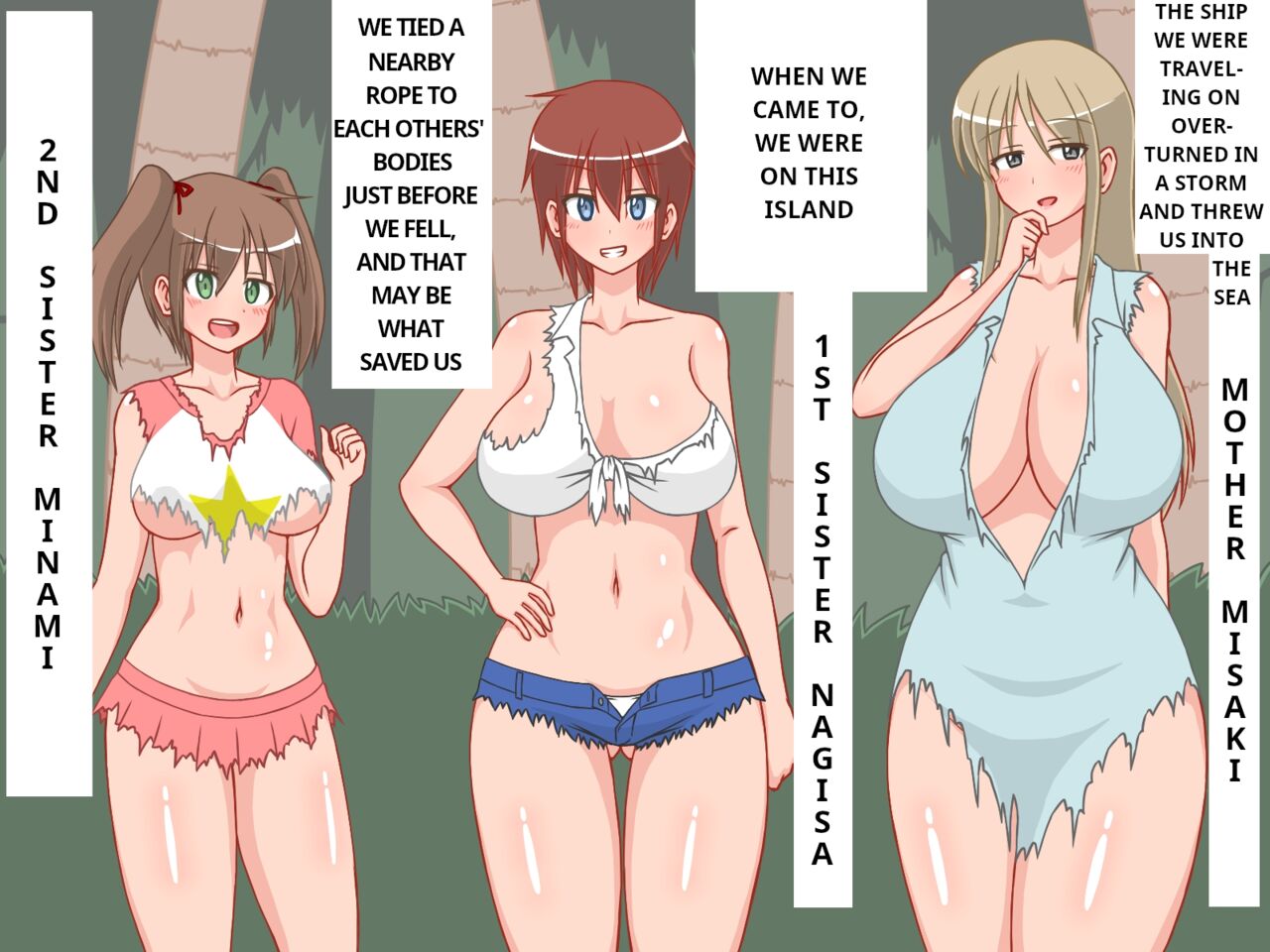 Haha, Ane, Imouto to Jibun no Yonin de Mujintou ni Nagaretsuita no de, Kazoku Doushi de Nakadashi Kozukuri Sex Shimakutte, Shima de Shison Hanei Saseru Koto ni Shita! page 4 full