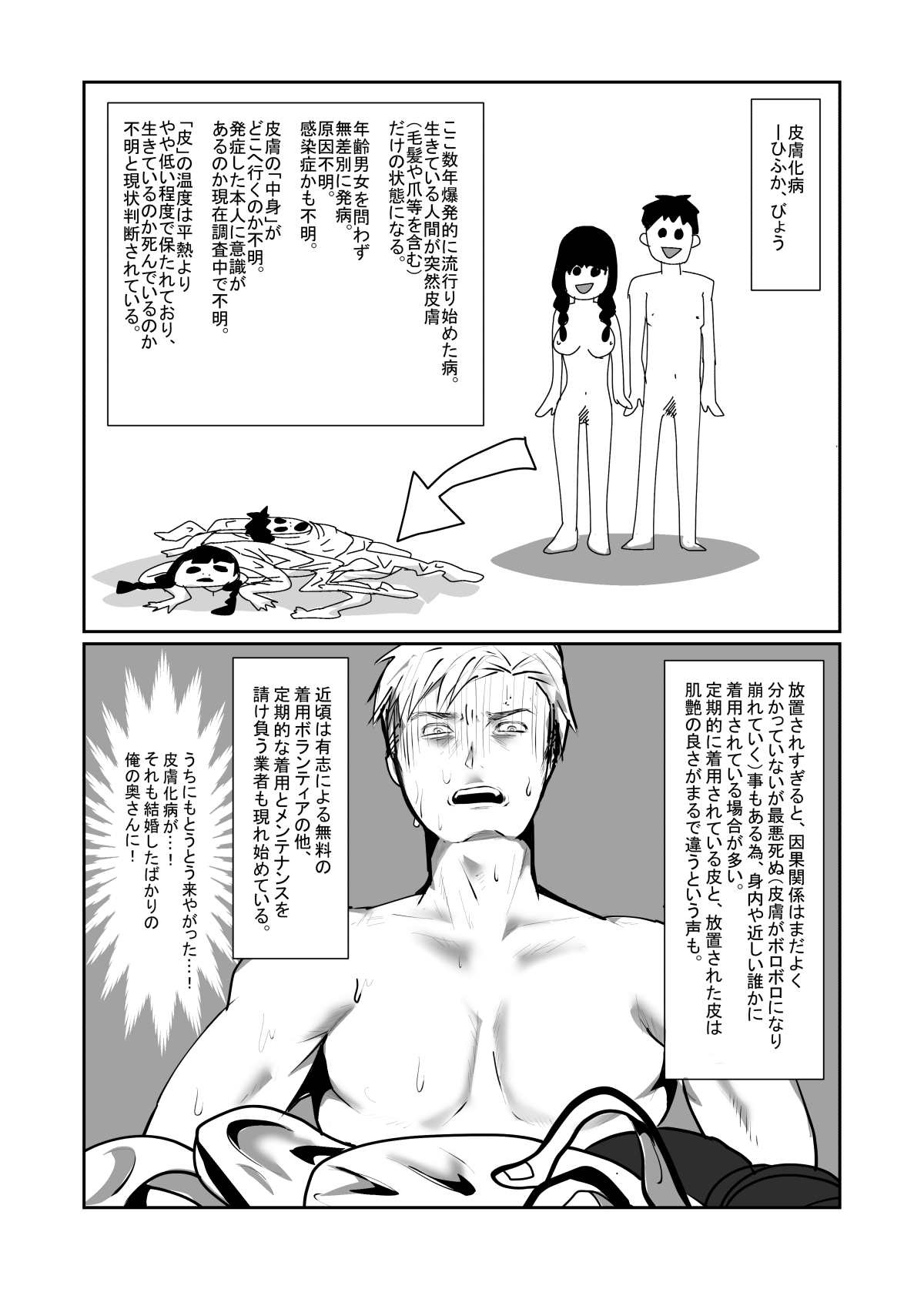 SKIN tsuma no kawa o kita otoko ni yokujō suru ore wa okashī no ka ? page 2 full