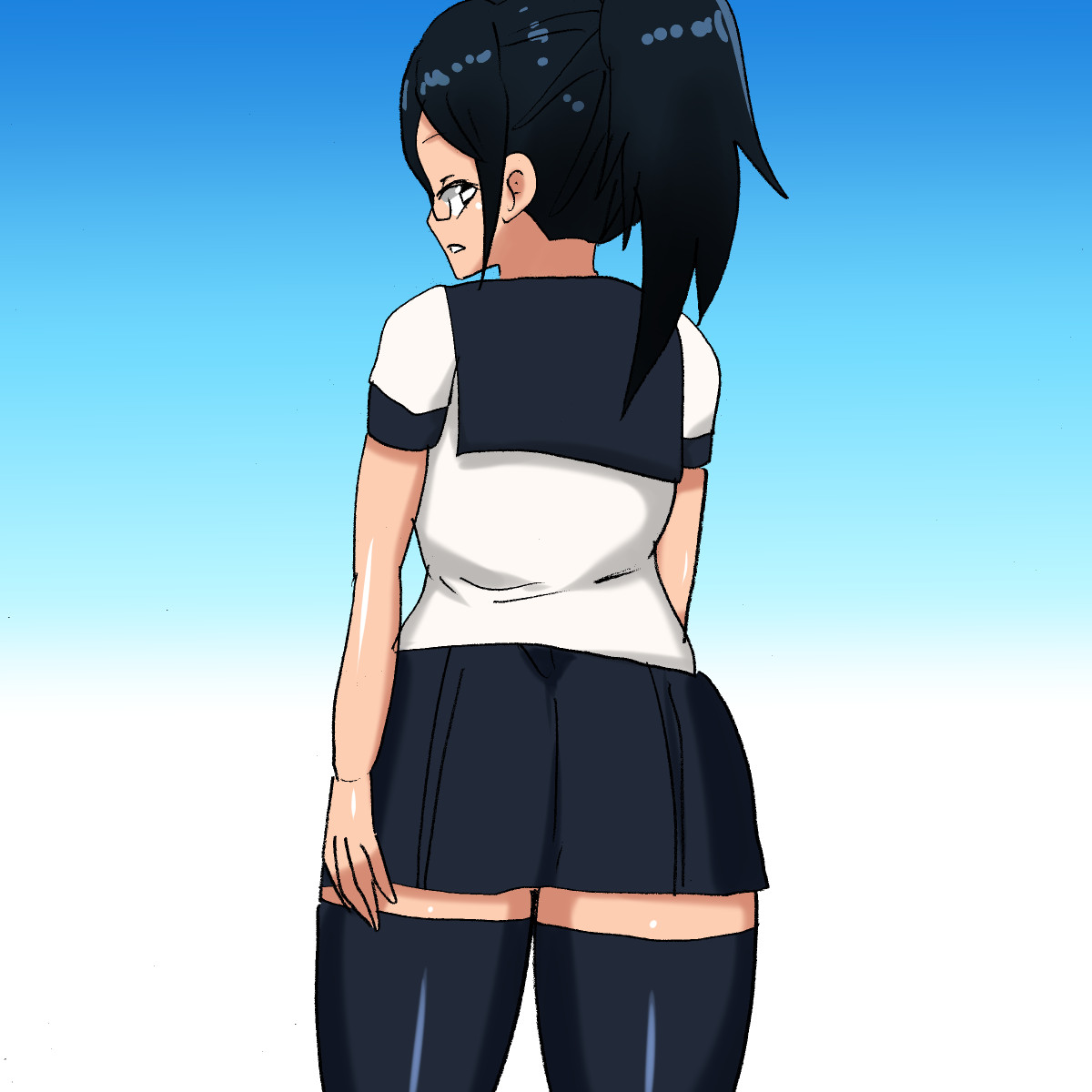 1au Ponytail Cool Megane Gakusei page 7 full