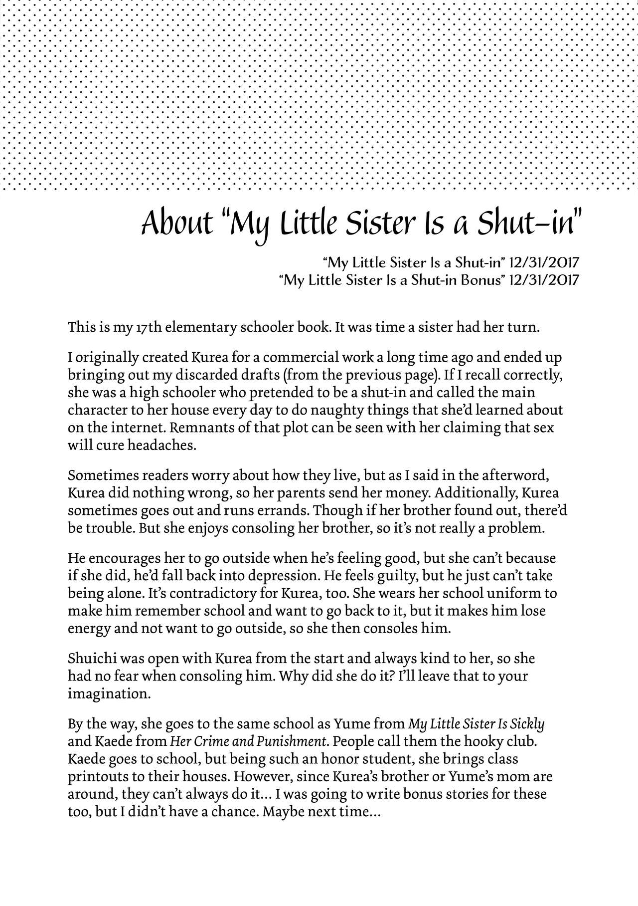 Imouto wa Hikikomori no Omake + Loli to Guitar no Omake | My Little Sister Is a Shut-in Bonus Story + Loli and Guitar Bonus Story   =TLL + Fucked Silly= page 10 full