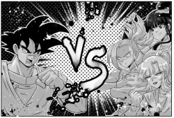 Goku vs three Chichi